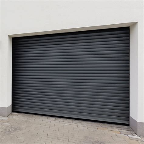 Porte de garage motorisée enroulable aluminium Ambre gris